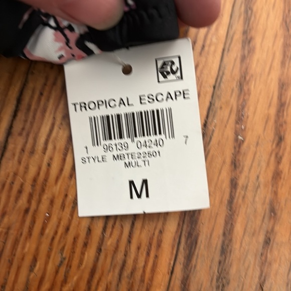 Bar III Floral-Print Hipster Bikini Bottoms Black Tropical Escape Medium NWT - Picture 6 of 7